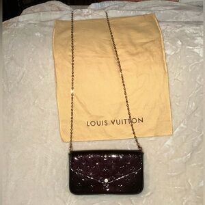 Louis Vuitton Amarante Monogram Vernis Félicie Pochette Gold Hardware